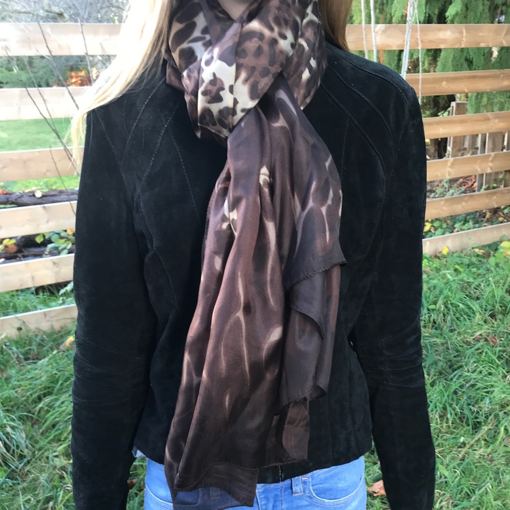 2 for $25 Italian leopard silk scarf